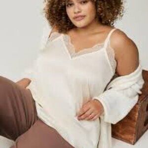 NWT Torrid Satin Lace Cami – Ivory, Size 3X